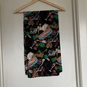 Vintage Nicole Miller Silk Scarf Wine Grape Vineyard Print Large 43x42